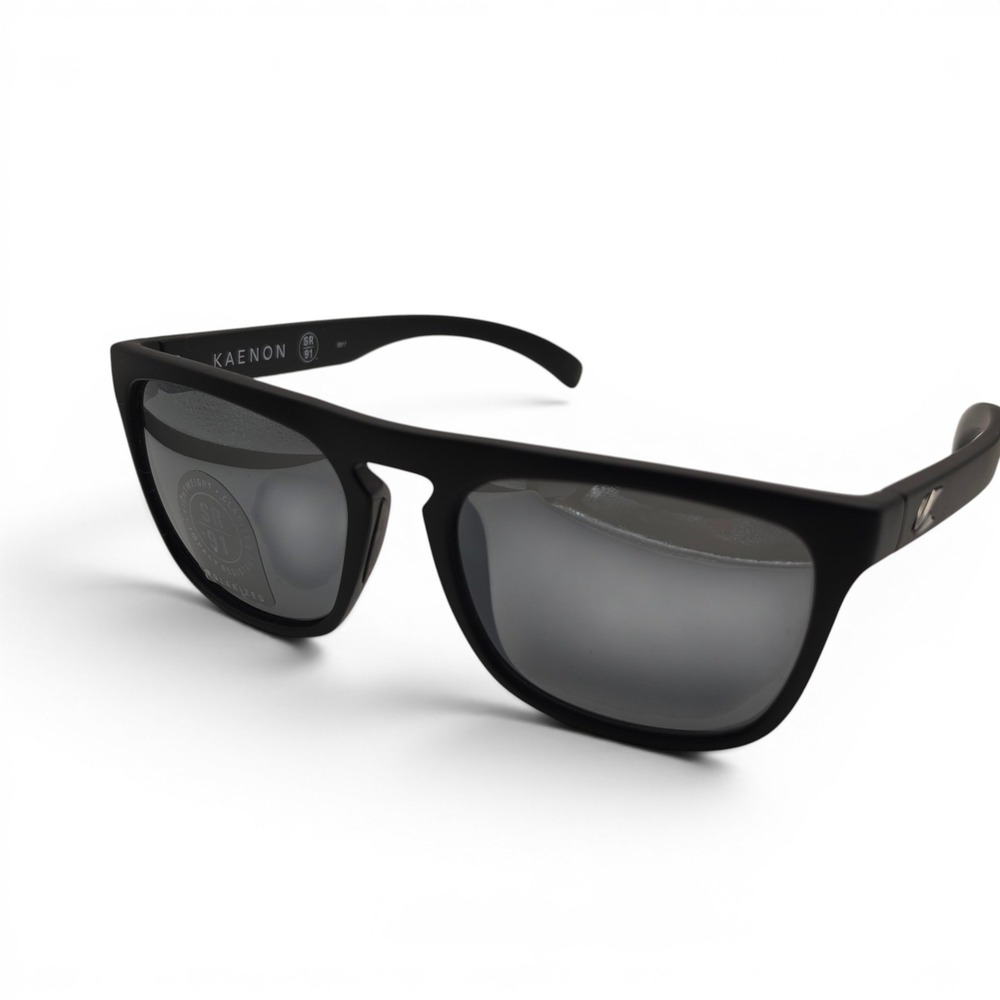 Kaenon Mens Leadbetter Sunglasses Matte Black‎ Polarized SR-91 Square 55-19-139